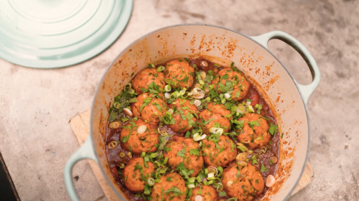 At Home | Genevieve Taylor’s Beef Chilli with Cornbread Dumplings